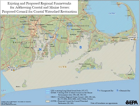 Area of interest for the Southeast New England Program for coastal watershed restoration 